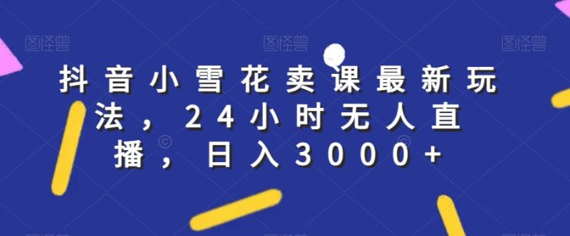 抖音小雪花卖课最新玩法，24小时无人直播，日入3000+【揭秘】-创业资源网 | 精品设计与工具分享平台