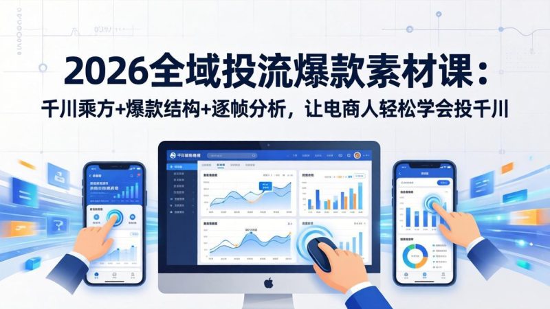 2026全域投流爆款素材课：千川乘方+爆款结构+逐帧分析，让电商人轻松学会投千川-创业资源网 | 精品设计与工具分享平台