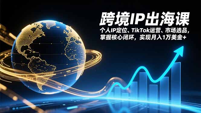 跨境IP出海课,个人IP定位、TikTok运营、市场选品,掌握核心闭环,实现月入1万美金+-创业资源网 | 精品设计与工具分享平台