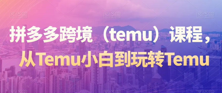 拼多多跨境(TEMU)精选课程,从TEMU小白到玩转TEMU 拼多多跨境(TEMU)精选课程,从TEMU小白到玩转TEMU