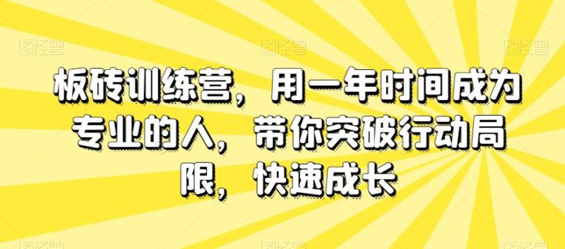 板砖训练营，用一年时间成为专业的人，带你突破行动局限，快速成长-创业资源网 | 精品设计与工具分享平台