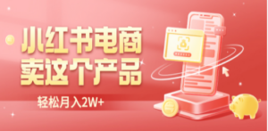 小红书无货源电商0门槛开店，卖这个品轻松实现月入2W-创业资源网 | 精品设计与工具分享平台