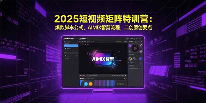 2025短视频矩阵特训营：爆款脚本公式，AIMIX智剪流程，二创原创要点-创业资源网 | 精品设计与工具分享平台