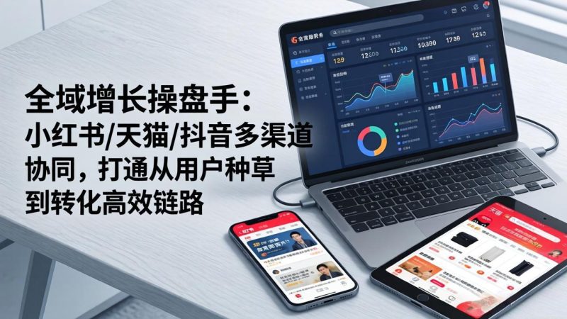全域增长操盘手:小红书/天猫/抖音多渠道协同,打通从用户种草到转化高效链路-创业资源网 | 精品设计与工具分享平台