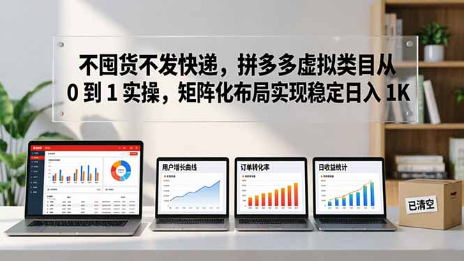 不囤货不发快递，拼多多虚拟类目从 0 到 1 实操，矩阵化布局实现稳定日入 1K-创业资源网 | 精品设计与工具分享平台