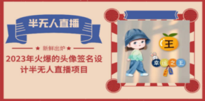 2023年火爆的头像签名设计半无人直播项目（教程+素材+直播话术）-创业资源网 | 精品设计与工具分享平台