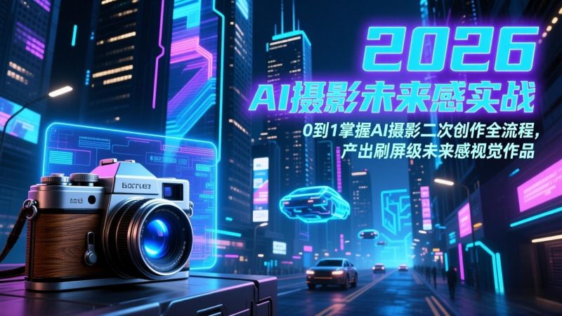 2026 AI摄影未来感实战：0到1掌握AI摄影二次创作全流程，产出刷屏级未来感视觉作品-创业资源网 | 精品设计与工具分享平台