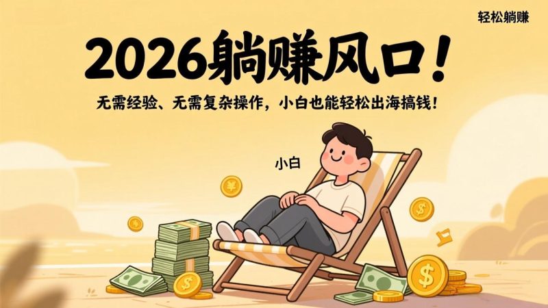 2026躺赚风口！无需经验、无需复杂操作，小白也能轻松出海搞钱！-创业资源网 | 精品设计与工具分享平台