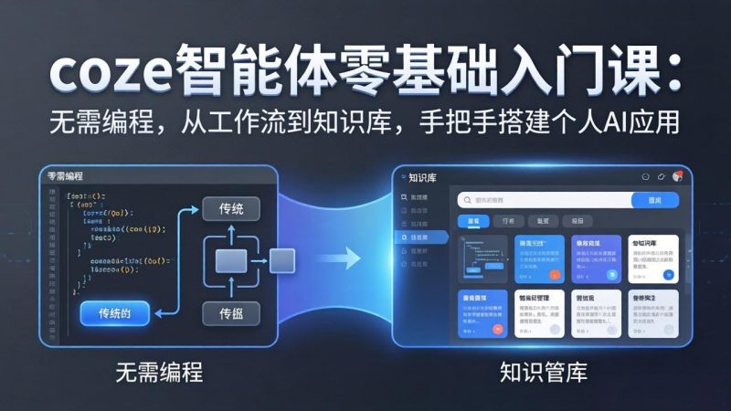 coze智能体零基础入门课：无需编程，从工作流到知识库，手把手搭建个人AI应用-创业资源网 | 精品设计与工具分享平台