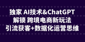 独家 AI技术&ChatGPT解锁 跨境电商新玩法,引流获客+数据化运营思维-创业资源网 | 精品设计与工具分享平台