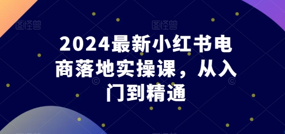 2024最新小红书电商落地实操课，从入门到精通-创业资源网 | 精品设计与工具分享平台