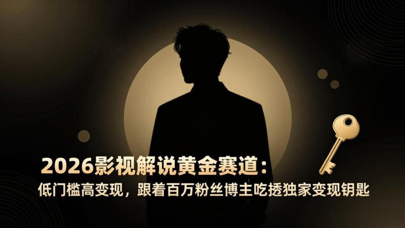 2026影视解说黄金赛道：低门槛高变现，跟着百万粉丝博主吃透独家变现钥匙-创业资源网 | 精品设计与工具分享平台