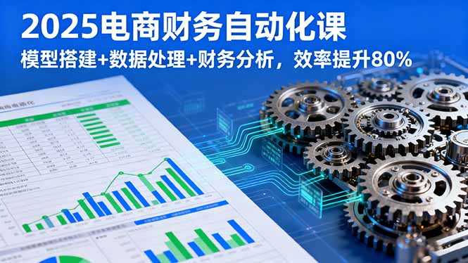 2025电商财务自动化课，模型搭建+数据处理+财务分析，效率提升80%-创业资源网 | 精品设计与工具分享平台