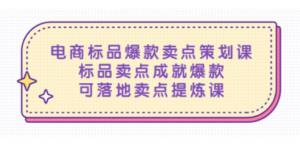 电商标品爆款卖点策划课，标品卖点成就爆款，可落地卖点提炼课-创业资源网 | 精品设计与工具分享平台