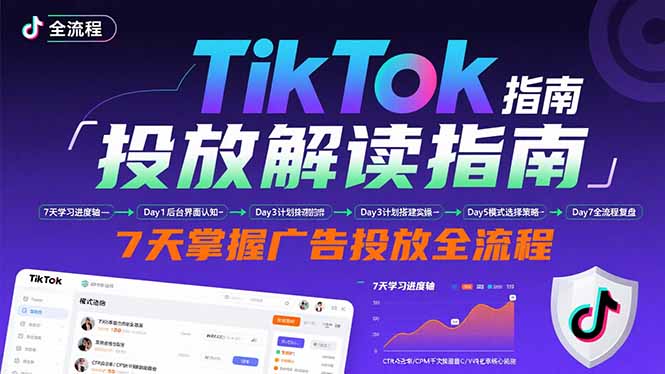 TikTok投放解读指南：后台操作/计划建立/模式选择，7天掌握广告投放全流程-创业资源网 | 精品设计与工具分享平台