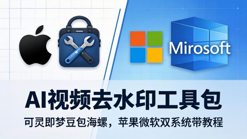 AI视频去水印工具包：可灵即梦豆包海螺，苹果微软双系统带教程-创业资源网 | 精品设计与工具分享平台