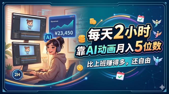 每天 2 小时，靠 AI 动画月入 5 位数，比上班赚得多，还自由-创业资源网 | 精品设计与工具分享平台