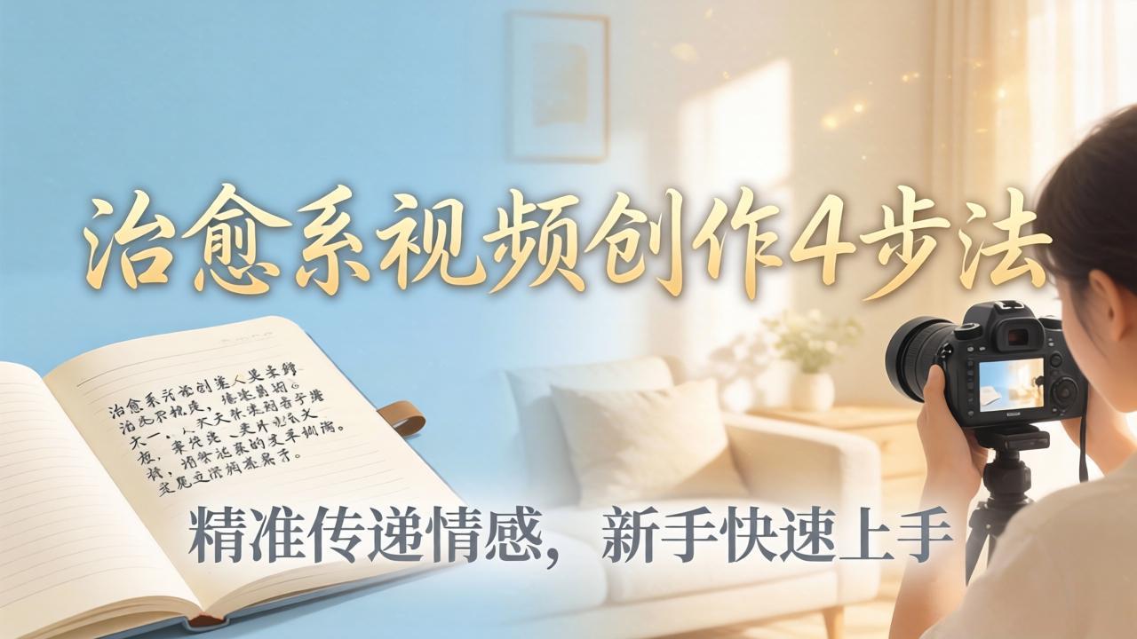 治愈系视频创作4步法：从文案打磨到画面呈现，精准传递情感，新手快速上手出优质内容