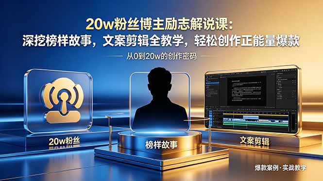 20w粉丝博主励志解说课：深挖榜样故事，文案剪辑全教学，轻松创作正能量爆款-创业资源网 | 精品设计与工具分享平台