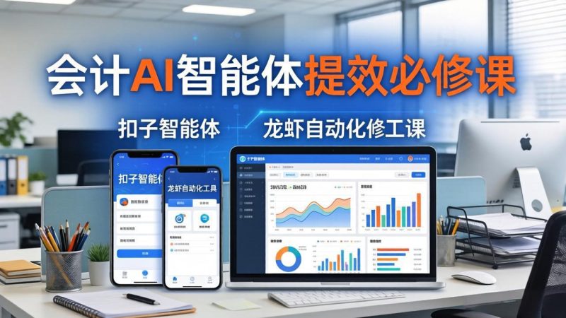 财务会计AI智能体提效必修课:扣子智能体+龙虾自动化+报表分析,一站式提升财务工作效率-创业资源网 | 精品设计与工具分享平台