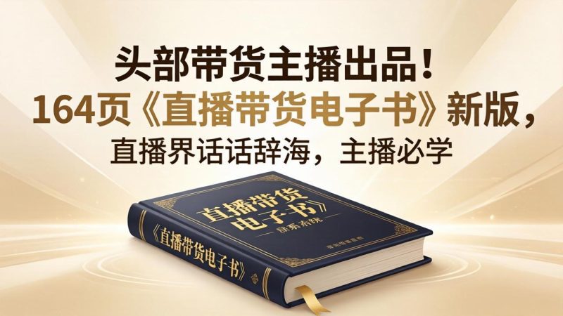 头部带货主播出品！164页《直播带货电子书》新版，直播界话术辞海，主播必学-创业资源网 | 精品设计与工具分享平台