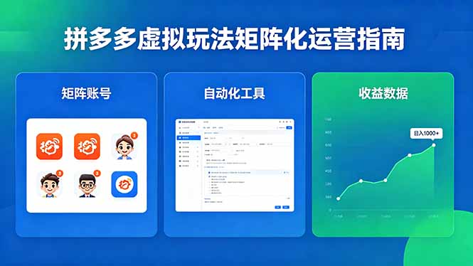 闭眼可复制的拼多多虚拟玩法，矩阵化运营，长期稳定日入 1000+-创业资源网 | 精品设计与工具分享平台