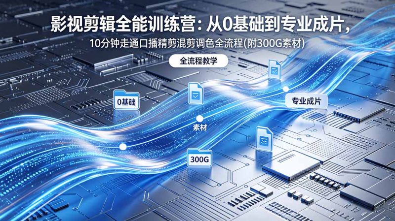 2026影视剪辑全能实战课|0基础到专业成片,全流程教学,高清带300G素材-创业资源网 | 精品设计与工具分享平台