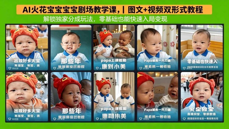 AI火花宝宝宝宝剧场教学课，图文+视频双形式教程，解锁独家分成玩法，零基础也能快速入局变现-创业资源网 | 精品设计与工具分享平台