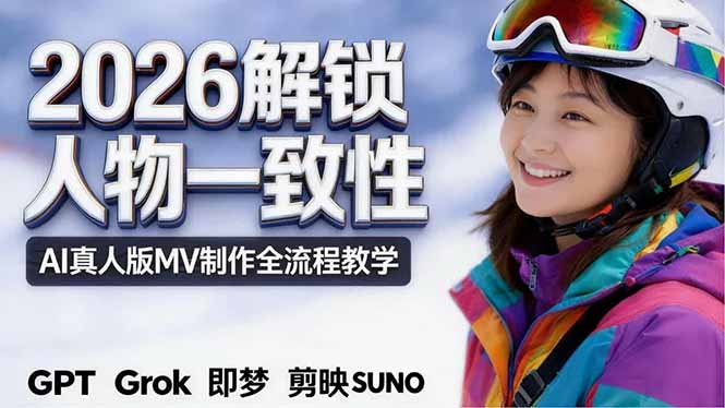 2026独创解锁人物一致性：AI真人版MV制作，不讲空话，不拼概念，全流程实操-创业资源网 | 精品设计与工具分享平台