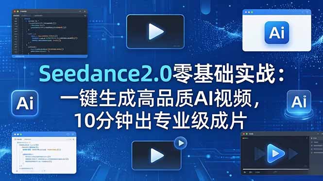 Seedance2.0零基础实战：一键生成高品质AI视频，10分钟出专业级成片-创业资源网 | 精品设计与工具分享平台