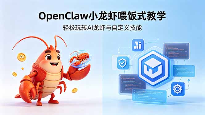 不用懂技术！OpenClaw小龙虾喂饭式教学，轻松玩转AI龙虾与自定义技能-创业资源网 | 精品设计与工具分享平台