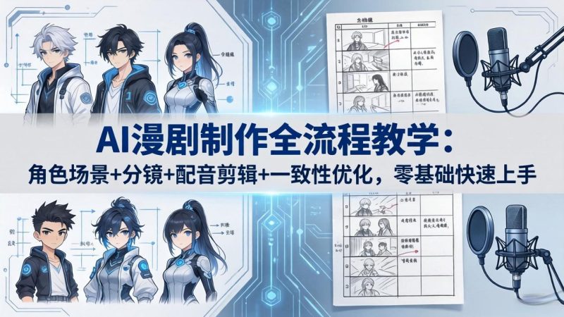 AI漫剧制作全流程教学：角色场景+分镜+配音剪辑+一致性优化，零基础快速上手-创业资源网 | 精品设计与工具分享平台