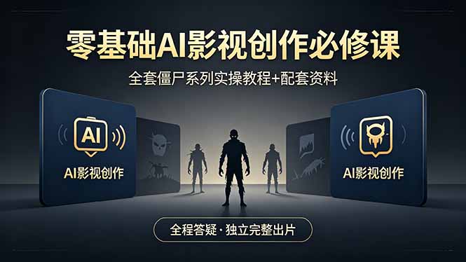 零基础AI影视创作必修课，全套僵尸系列实操教程加配套资料，全程答疑带你独立完整出片-创业资源网 | 精品设计与工具分享平台