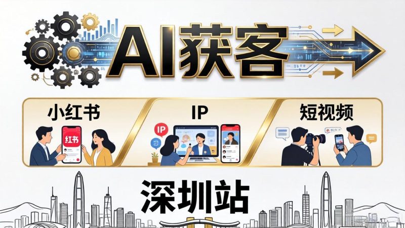 2026AI获客大课深圳站：4月17日-19日3天2夜拆透小红书+IP+短视频，老板操盘手必来-创业资源网 | 精品设计与工具分享平台