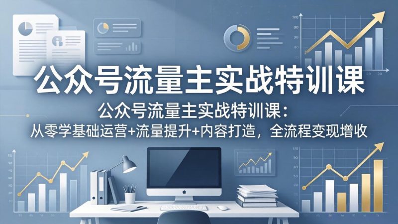 公众号流量主实战特训课：从零学基础运营+流量提升+内容打造，全流程变现增收-创业资源网 | 精品设计与工具分享平台