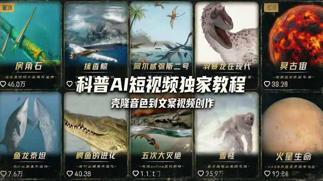 科普造物主AI短视频独家教程：从软件安装、壳隆音色到文案视频创作，零基础快速做爆款-创业资源网 | 精品设计与工具分享平台