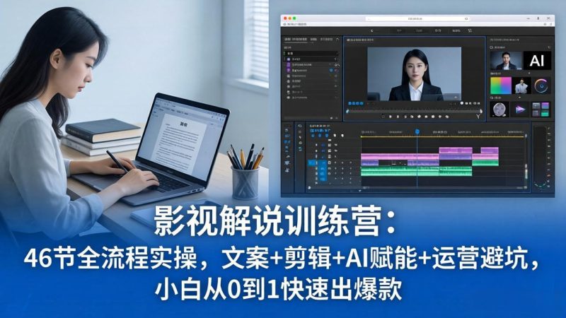 影视解说特训营：46节全流程实操，文案+剪辑+AI赋能+运营避坑，小白从0到1快速出爆款-创业资源网 | 精品设计与工具分享平台