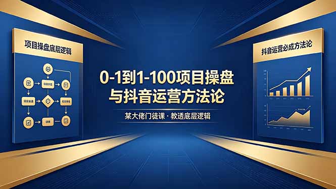 0-1到1-100怎么建？某大佬门徒课教透项目操盘底层逻辑+抖音运营必成方法论-创业资源网 | 精品设计与工具分享平台