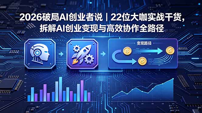 2026 破局 AI 创业者说｜22 位大咖实战干货，拆解 AI 创业变现与高效协作全路径-创业资源网 | 精品设计与工具分享平台