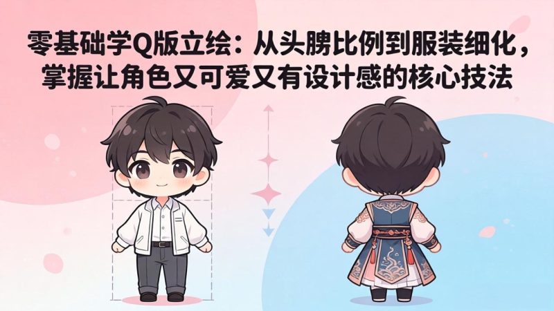 零基础学Q版立绘：从头身比例到服装细化，掌握让角色又可爱又有设计感的核心技法-创业资源网 | 精品设计与工具分享平台