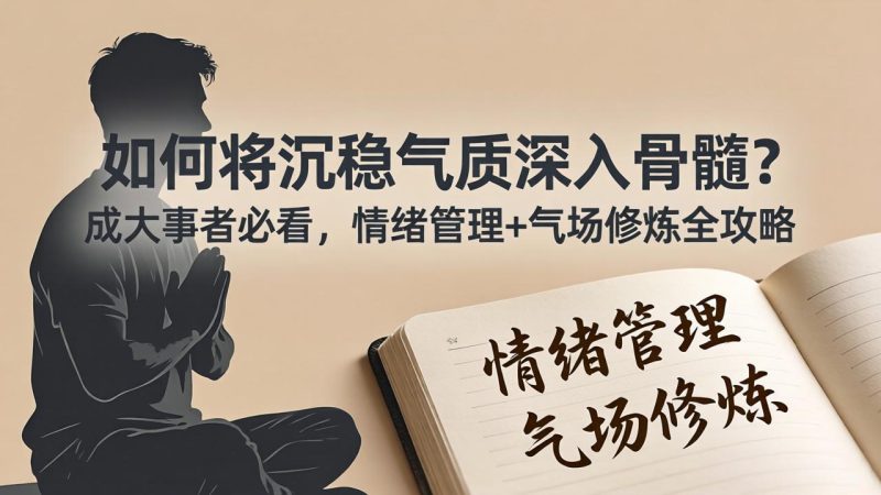 付费文章：如何将沉稳气质深入骨髓？成大事者必看，情绪管理+气场修炼全攻略-创业资源网 | 精品设计与工具分享平台