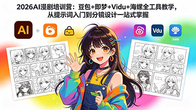 2026AI漫剧培训营：豆包+即梦+Vidu+海螺全工具教学，从提示词入门到分镜设计一站式掌握-创业资源网 | 精品设计与工具分享平台