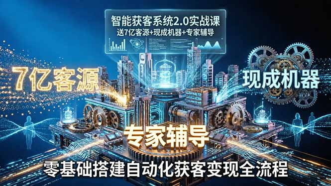 智能获客系统2.0实战课：送7亿客源+现成机器+专家辅导，零基础搭建自动化获客变现全流程-创业资源网 | 精品设计与工具分享平台