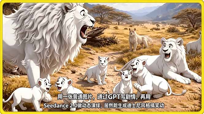 用一张普通图片，通过GPT写剧情，再用Seedance 2.0做动态演绎，居然能生成迪士尼风格搞笑动画-创业资源网 | 精品设计与工具分享平台