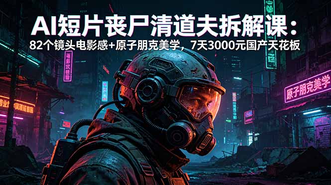 AI短片《丧尸清道夫》拆解课：82个镜头电影感+原子朋克美学，7天3000元国产天花板-创业资源网 | 精品设计与工具分享平台