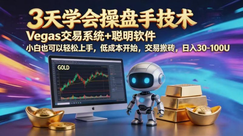 三天学会操盘手技术，vegas技术+聪明软件，小白也可以轻松上手，日入1000+-创业资源网 | 精品设计与工具分享平台