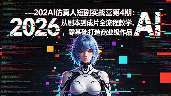 2026AI仿真人短剧实战营第4期：从剧本到成片全流程教学，零基础打造商业级作品-创业资源网 | 精品设计与工具分享平台