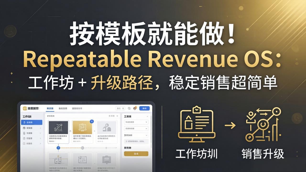 按模板就能做!Repeatable Revenue OS:工作坊 + 升级路径,稳定销售超简单 [复 按模板就能做!Repeatable Revenue OS:工作坊 + 升级路径,稳定销售超简单 [复