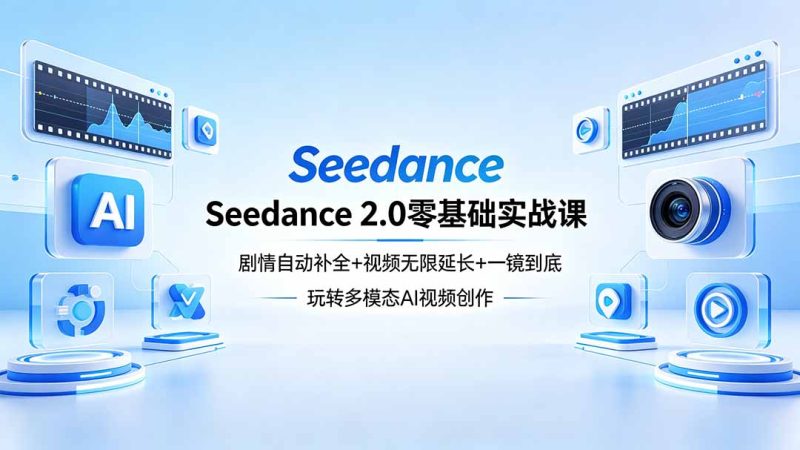 Seedance 2.0零基础实战课：剧情自动补全+视频无限延长+一镜到底：玩转多模态AI视频创作-创业资源网 | 精品设计与工具分享平台
