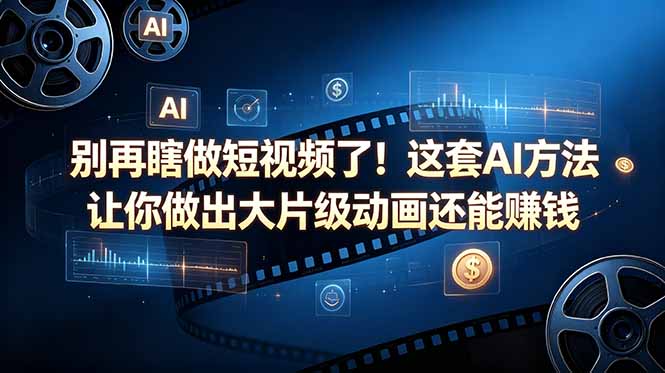 别再瞎做短视频了！这套 AI 方法让你做出大片级动画还能赚钱【原创双语字幕】-创业资源网 | 精品设计与工具分享平台